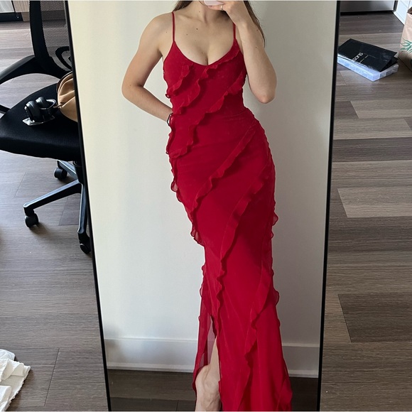 Mango Long Red Dress - Picture 6 of 9